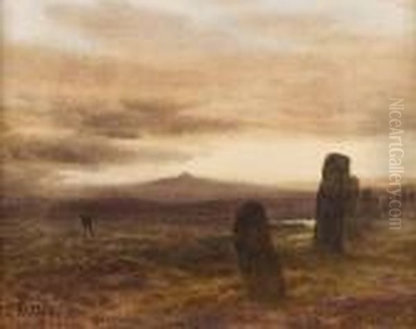 Druid's Avenue 
Dartmoor Oil Painting by Joseph Carey Carey