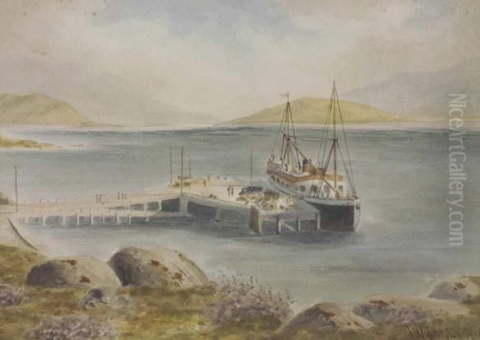 Kellys Coal Boat Oil Painting by Joseph Carey Carey