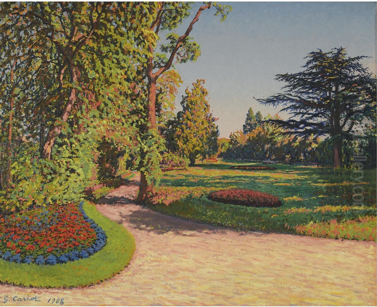 Jardin En Ete Oil Painting by Gustave Cariot