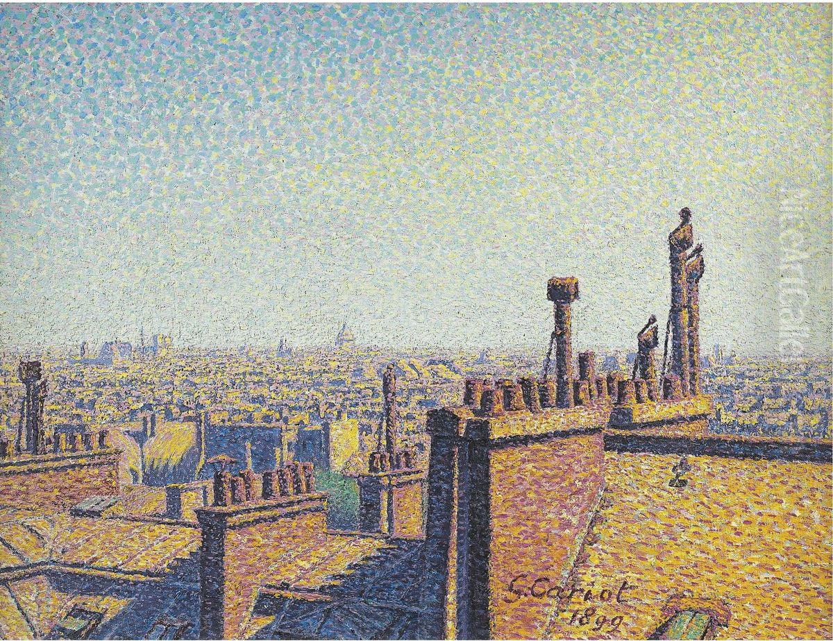 Les Toits De Paris, Milieu D'apres-midi Oil Painting by Gustave Cariot