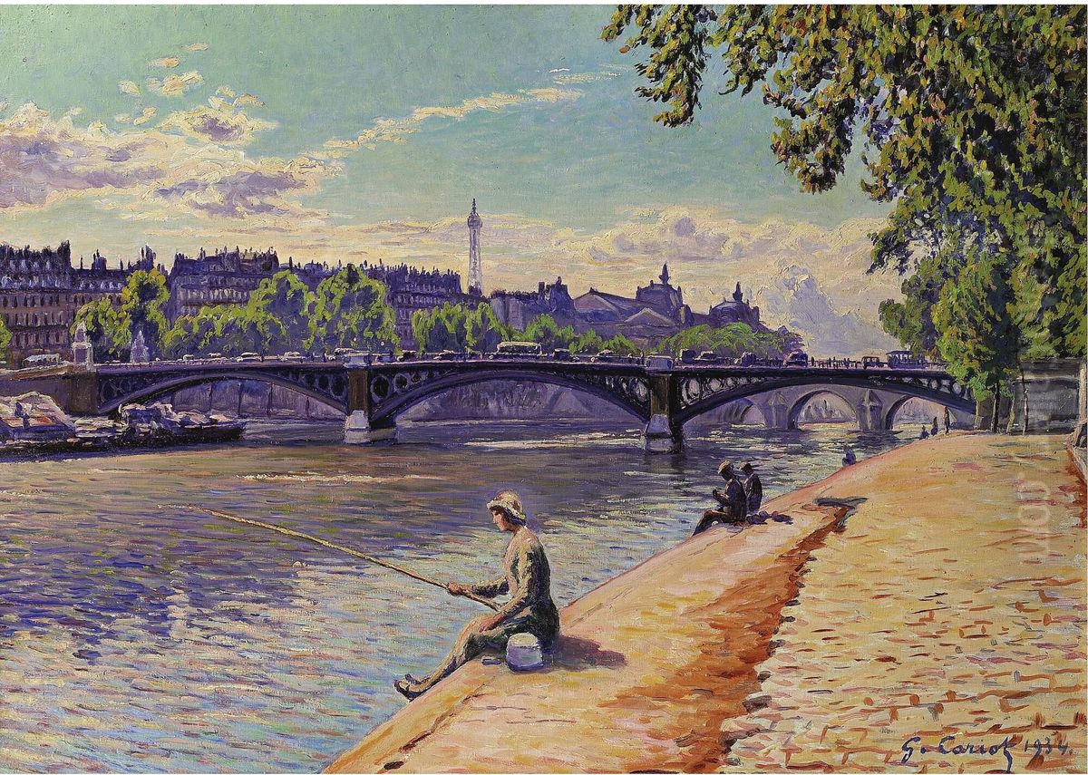 La Pecheuse Oil Painting by Gustave Cariot