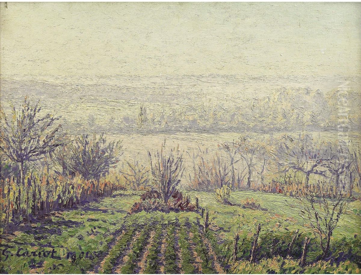 Paysage, Brume Matinale Oil Painting by Gustave Cariot