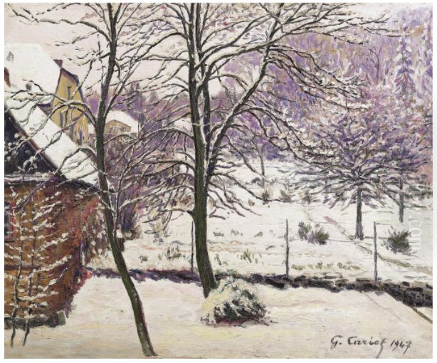 Jardin Sous La Neige Oil Painting by Gustave Cariot