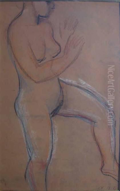 Standing Nude, No. 73 Sketchbook Oil Painting by Arthur Beecher Carles