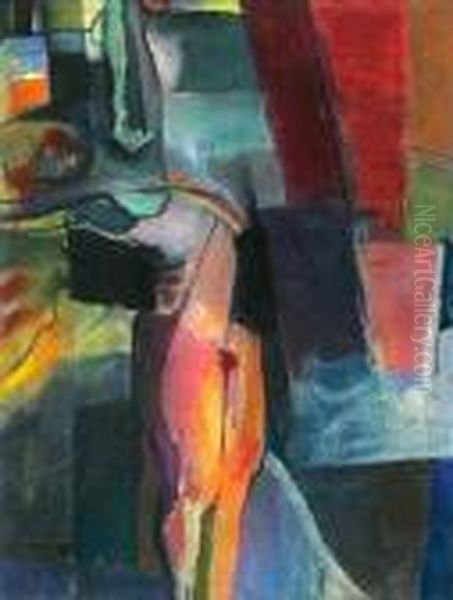 Abstract Color Block Design Oil Painting by Arthur Beecher Carles