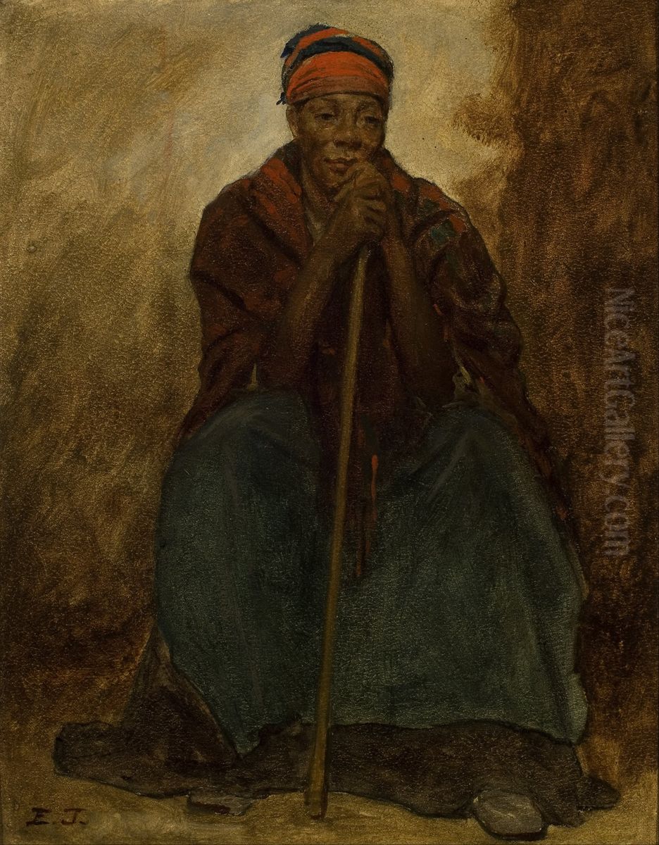 Dinah, Portrait of a Negress Oil Painting by Eastman Johnson