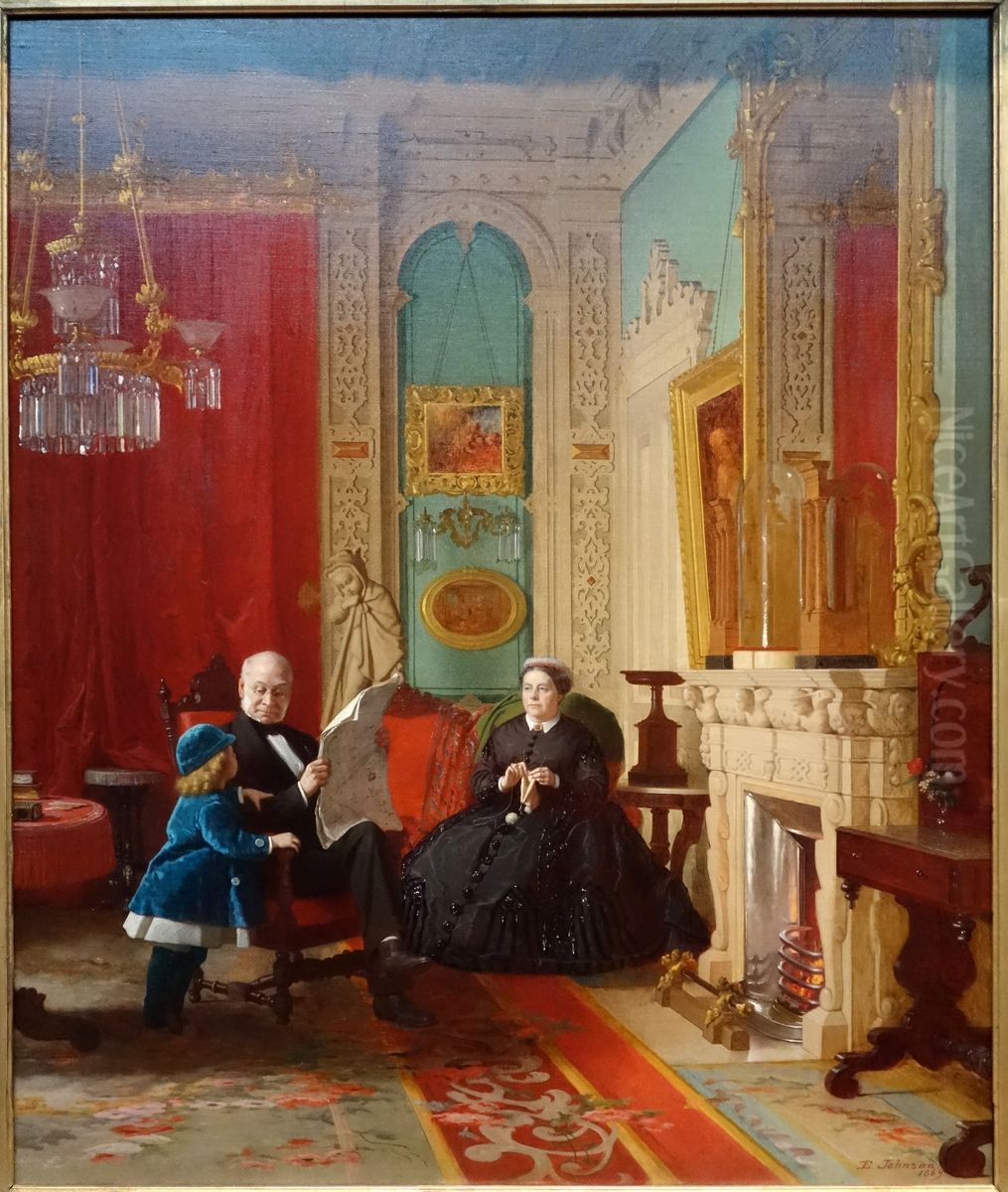 The Brown Family Oil Painting by Eastman Johnson