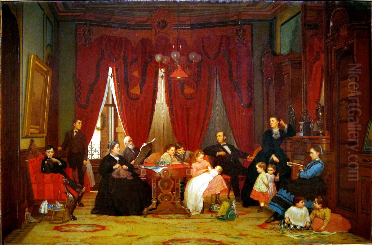 The Hatch Family Oil Painting by Eastman Johnson