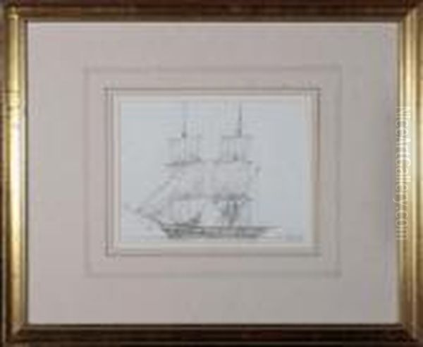 The Brig Aspasia Oil Painting by John Wilson Carmichael