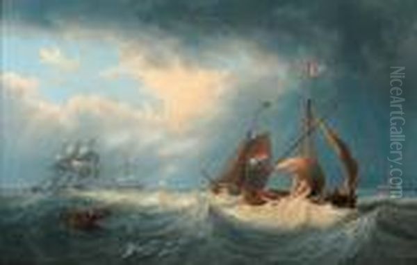 Entrance To The Port Of Vlissingen, Zealand Oil Painting by John Wilson Carmichael