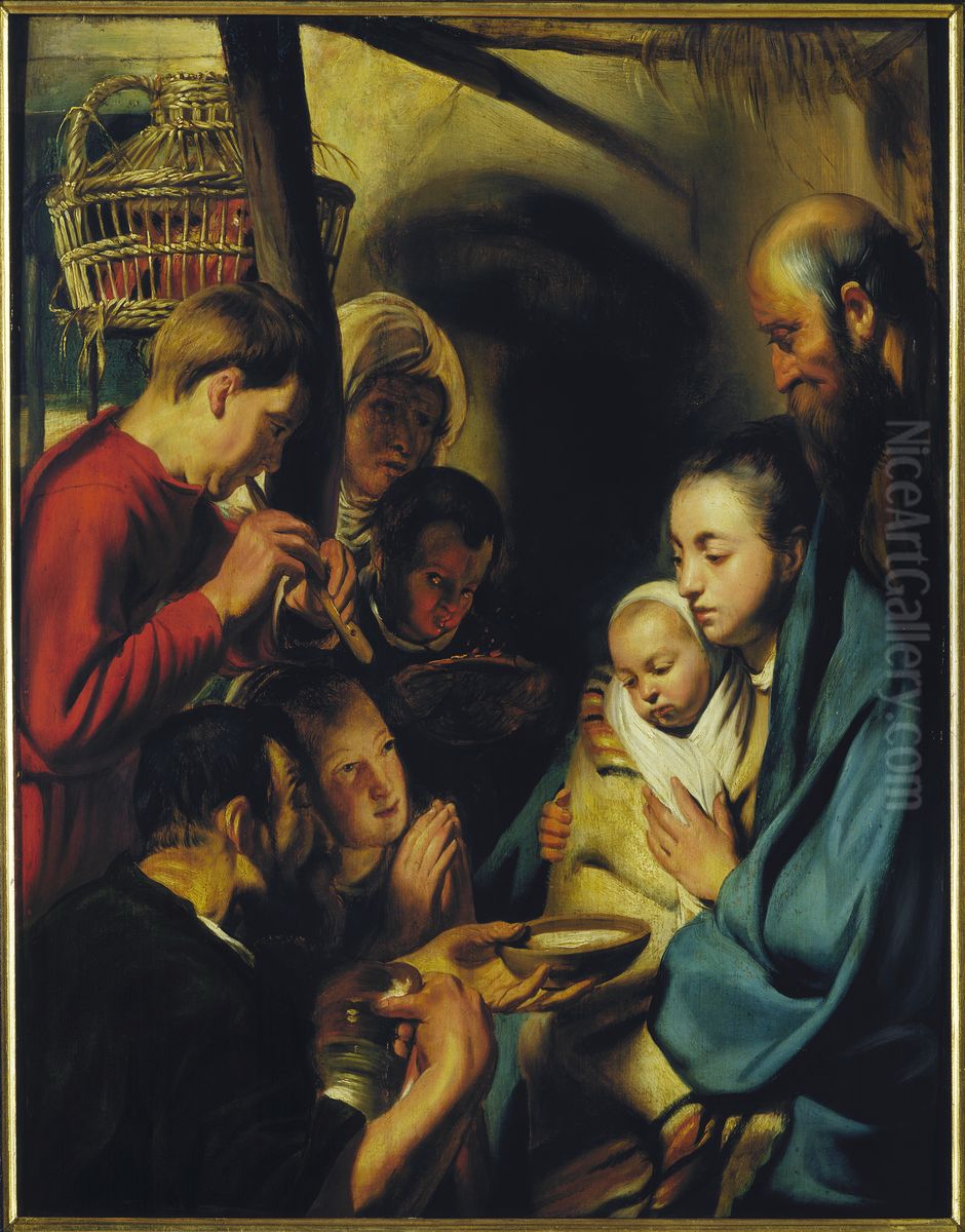 Adoration of the Shepherds Oil Painting by Jacob Jordaens