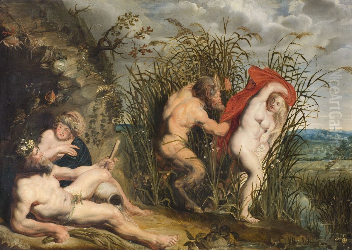 Pan and Syrinx Oil Painting by Jacob Jordaens