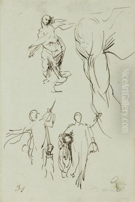 Etude Pour La Sainte Alliance Oil Painting by Jean-Baptiste Carpeaux