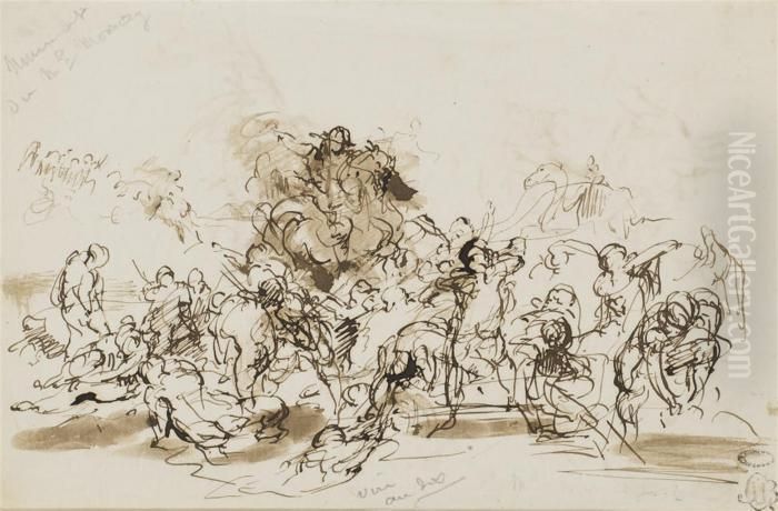 Une Scene De Bataille Oil Painting by Jean-Baptiste Carpeaux