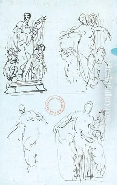 Etude De Sculptures Oil Painting by Jean-Baptiste Carpeaux