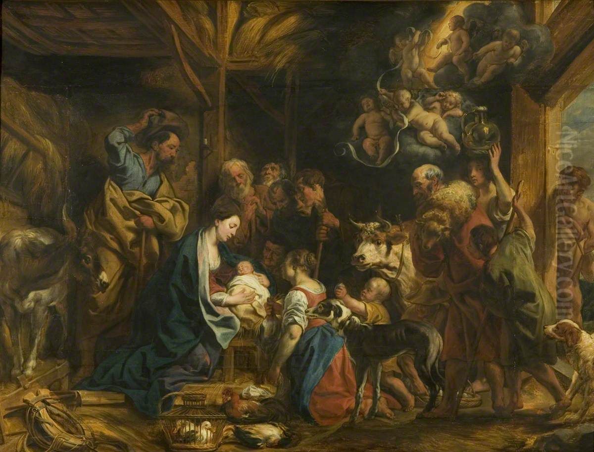 The Nativity Oil Painting by Jacob Jordaens