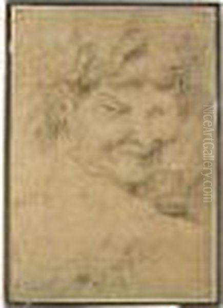 Head Of A Faun Oil Painting by Annibale Carracci