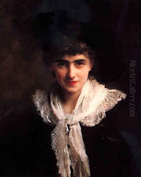 Portrait of Madame Roland Oil Painting by Jacquet Gustave