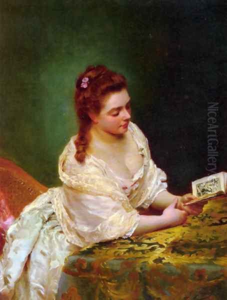 La Lettre (The Letter) Oil Painting by Jacquet Gustave