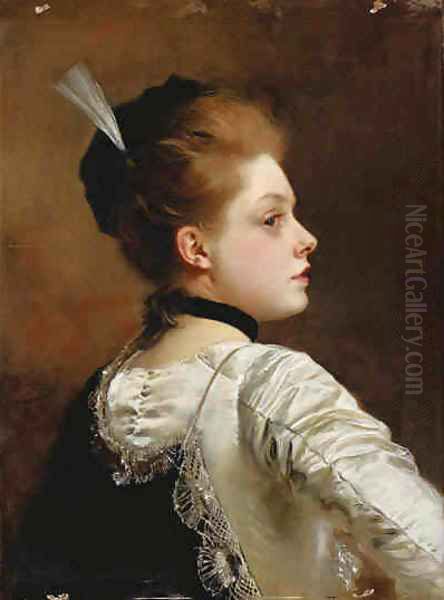 Jeune Fille Oil Painting by Jacquet Gustave