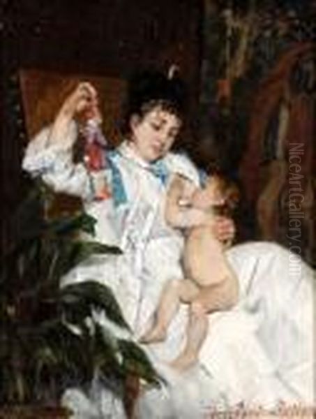 Maternite Oil Painting by Albert-Ernest Carrier-Belleuse