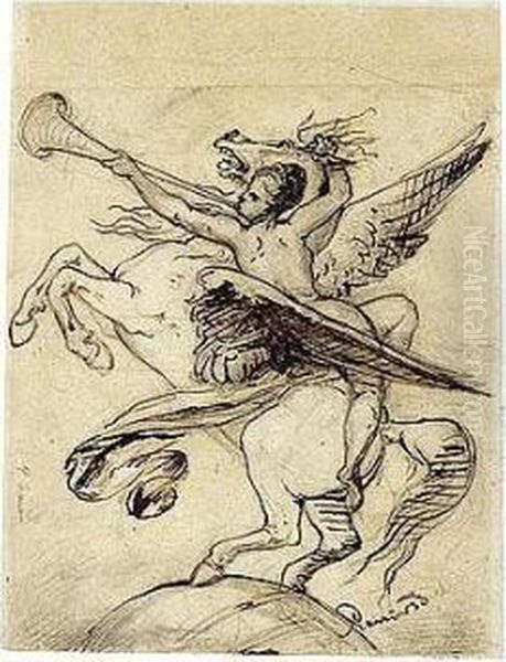 Study For An Allegory Of Progress Oil Painting by Albert-Ernest Carrier-Belleuse