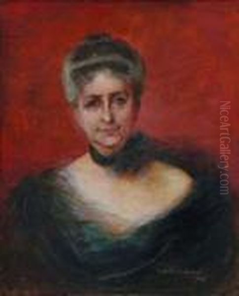 Portrait De Femme Oil Painting by Pierre Carrier-Belleuse