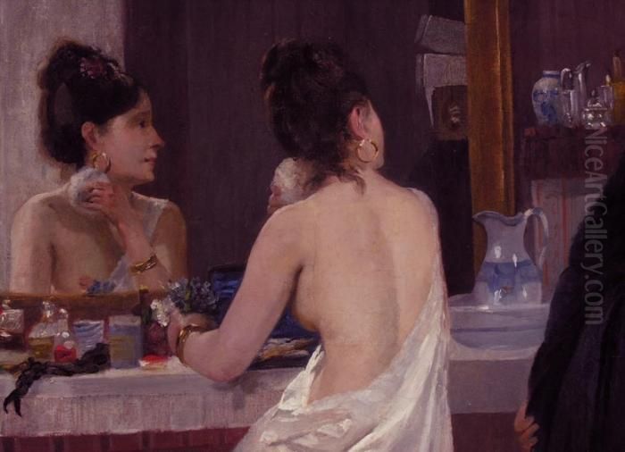 In Der Kunstlergarderobe Oil Painting by Pierre Carrier-Belleuse