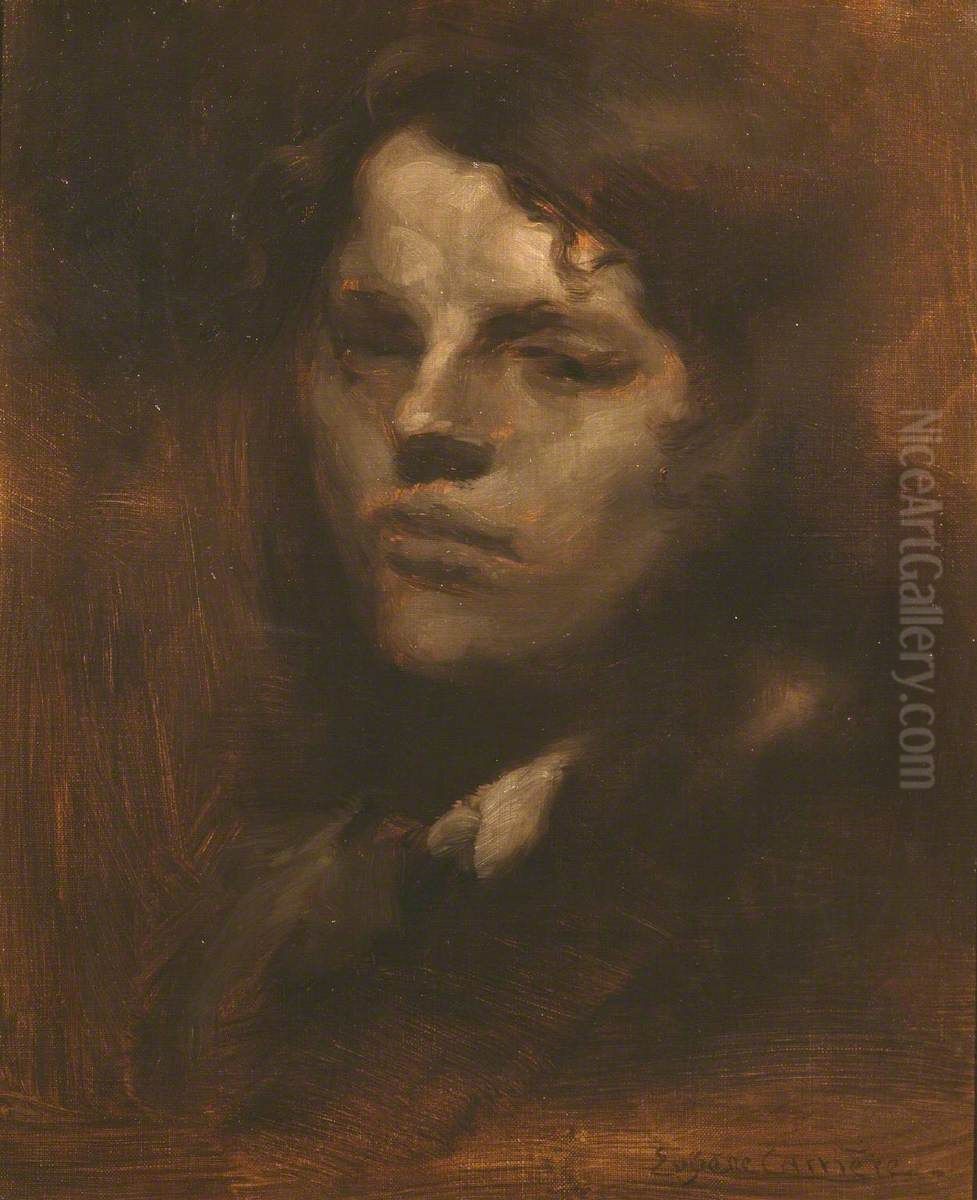 Nelly Carriere Oil Painting by Eugene Carriere