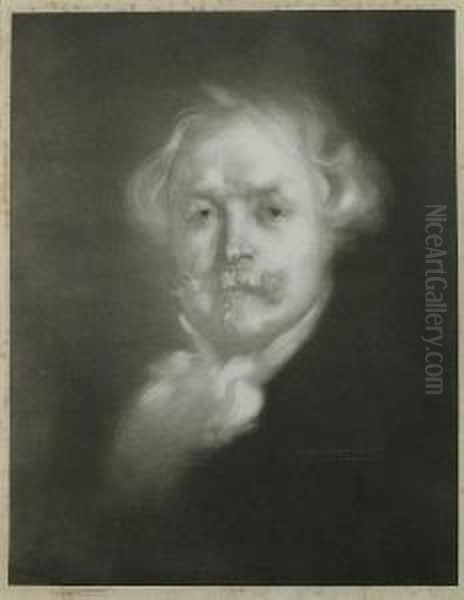 Edmond De Goncourt Oil Painting by Eugene Carriere