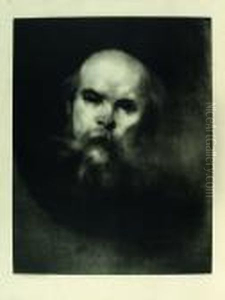 Portrait De Verlaine. 520 X 
407. Tres Belle Epreuve Signee Sur Chine Applique Sur Velin Fort, Tirage
 A Une Centaine D'exemplaires. Petites Rousseurs, Bonnes Marges. 
Frottements En Surface Oil Painting by Eugene Carriere