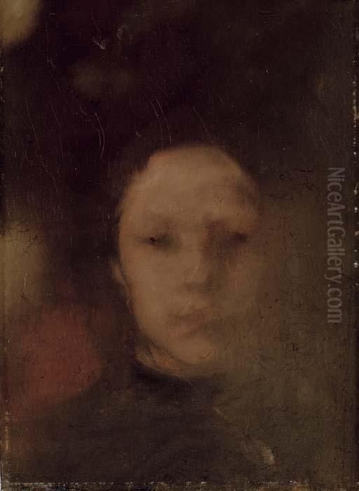 Portrait Of The Artist's Daughter Oil Painting by Eugene Carriere