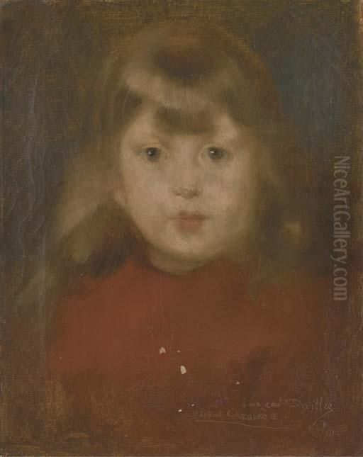 Portrait De Madeleine Devillez Oil Painting by Eugene Carriere