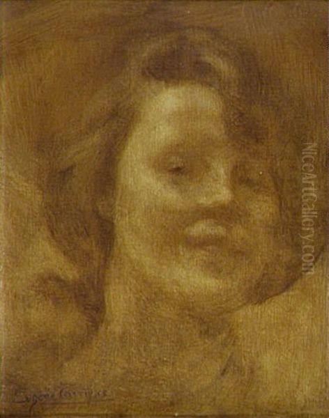Portrait Of Marguerite Carriere Oil Painting by Eugene Carriere