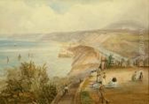 Promenade And Viaduct, 
Scarborough South Bay; View Over The Rooftop, South Bay, Scarborough Oil Painting by Henry Barlow Carter