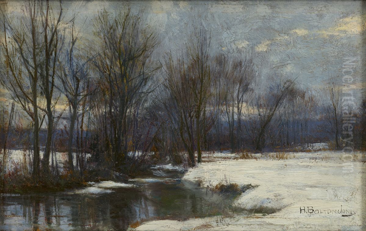Winter Landscape Oil Painting by Hugh Bolton Jones