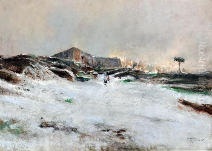 Nevicata Oil Painting by Giuseppe Casciaro