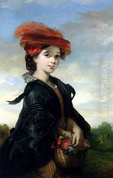 The Red Hat Oil Painting by Thomas Musgrove Joy