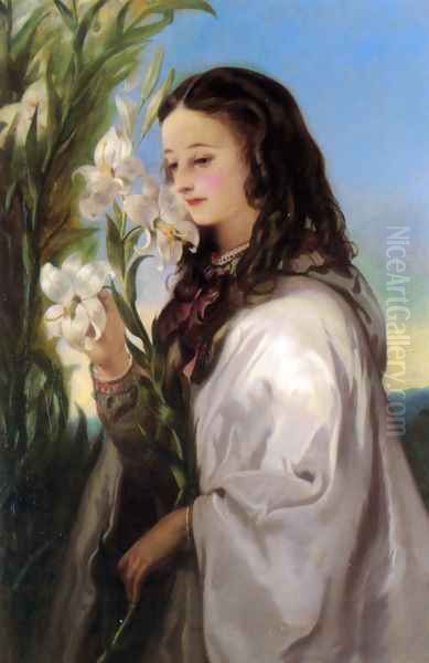 See the Lilies How They Grow Oil Painting by Thomas Musgrove Joy