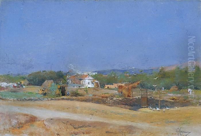 Paysage De Piemont Oil Painting by Giuseppe Casciaro