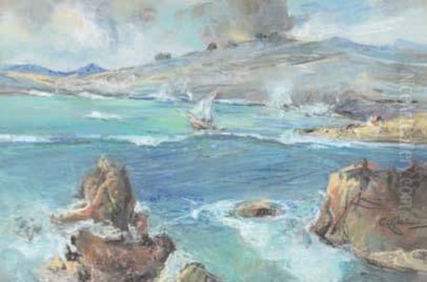 Marina Napoletana Oil Painting by Giuseppe Casciaro