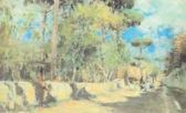 Strada Di Napoli Oil Painting by Giuseppe Casciaro