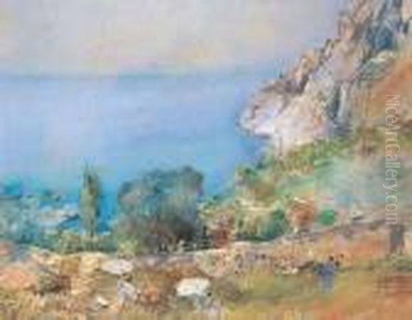 Costa Amalfitana Oil Painting by Giuseppe Casciaro