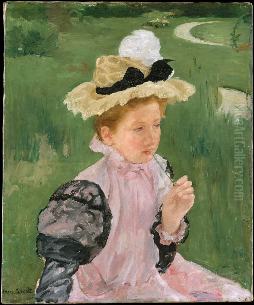 Portrait Of A Young Girl Oil Painting by Mary Cassatt