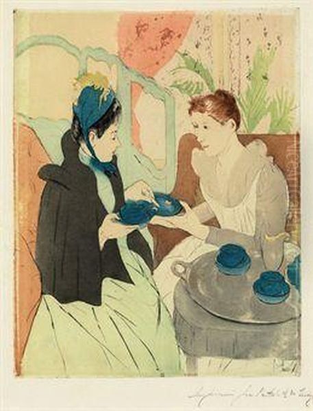 Afternoon Tea Party Oil Painting by Mary Cassatt