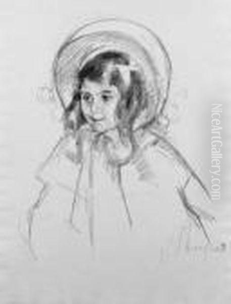 Sarah Wearing Her Bonnet And Coat Oil Painting by Mary Cassatt