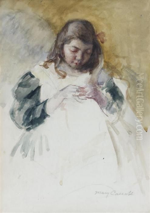 Francoise A La Couture Oil Painting by Mary Cassatt