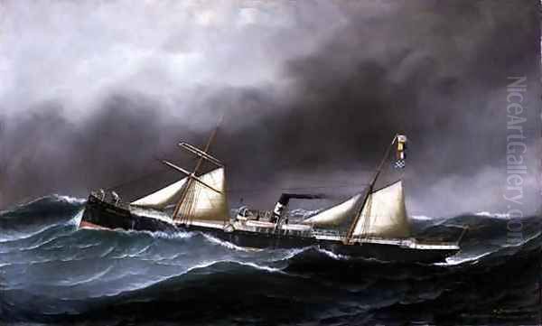 SS Brooklyn City Oil Painting by Antonio Nicolo Gasparo Jacobsen