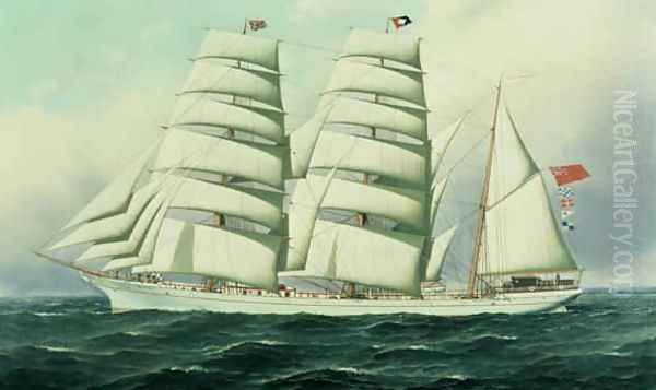 The East African in Full Sail Oil Painting by Antonio Nicolo Gasparo Jacobsen
