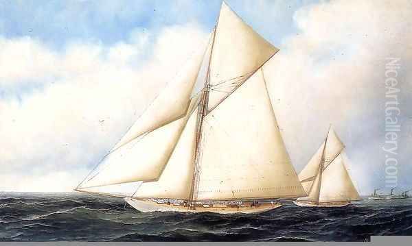 Yacht Race 1895 Oil Painting by Antonio Nicolo Gasparo Jacobsen